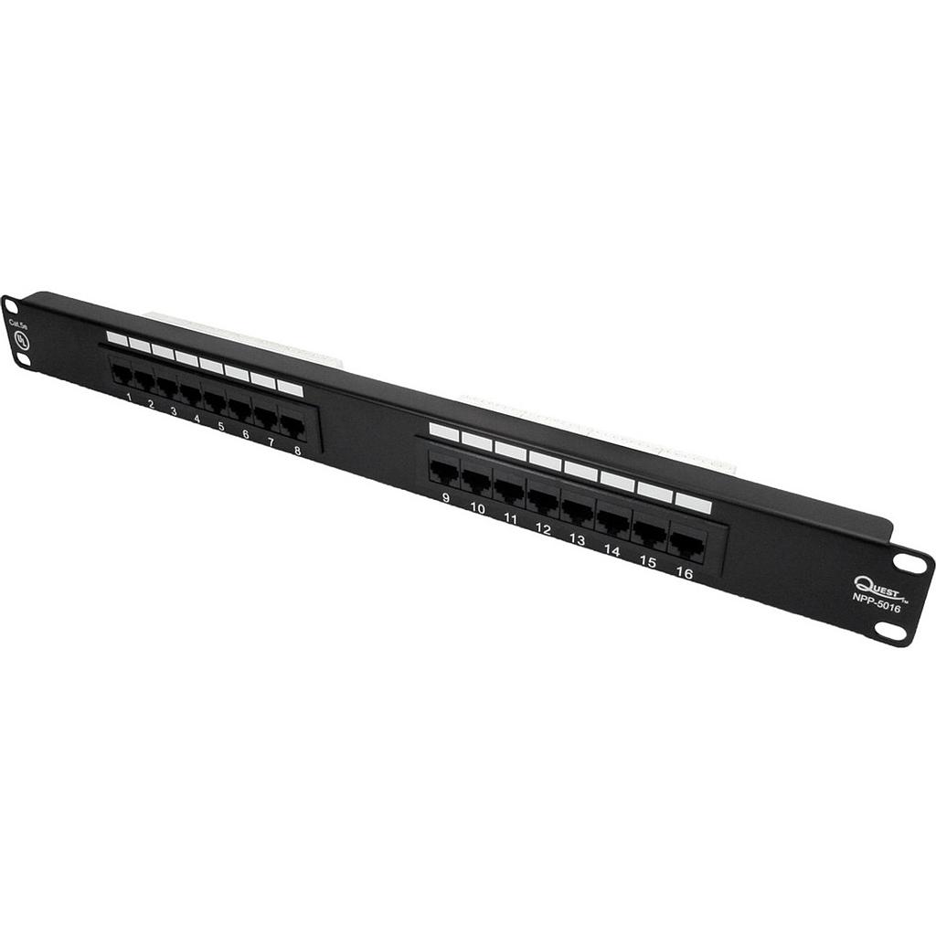 PATCH PANEL QUEST CAT5E 16 PUERTOS